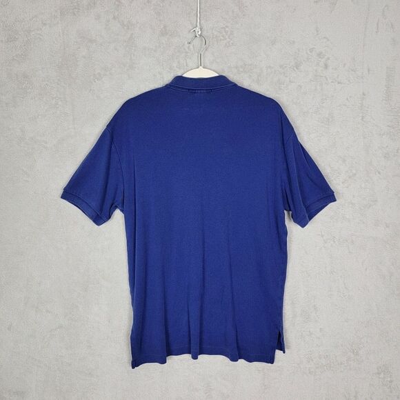 Ralph Lauren Polo Shirt Mens Size Medium Pony Logo‎ Short Sleeve Blue Cotton - Picture 5 of 7